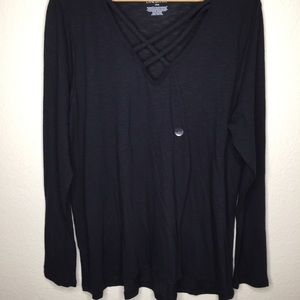 𝅺nwt Lane Bryant Long Sleeve The Tee Shop V Neck